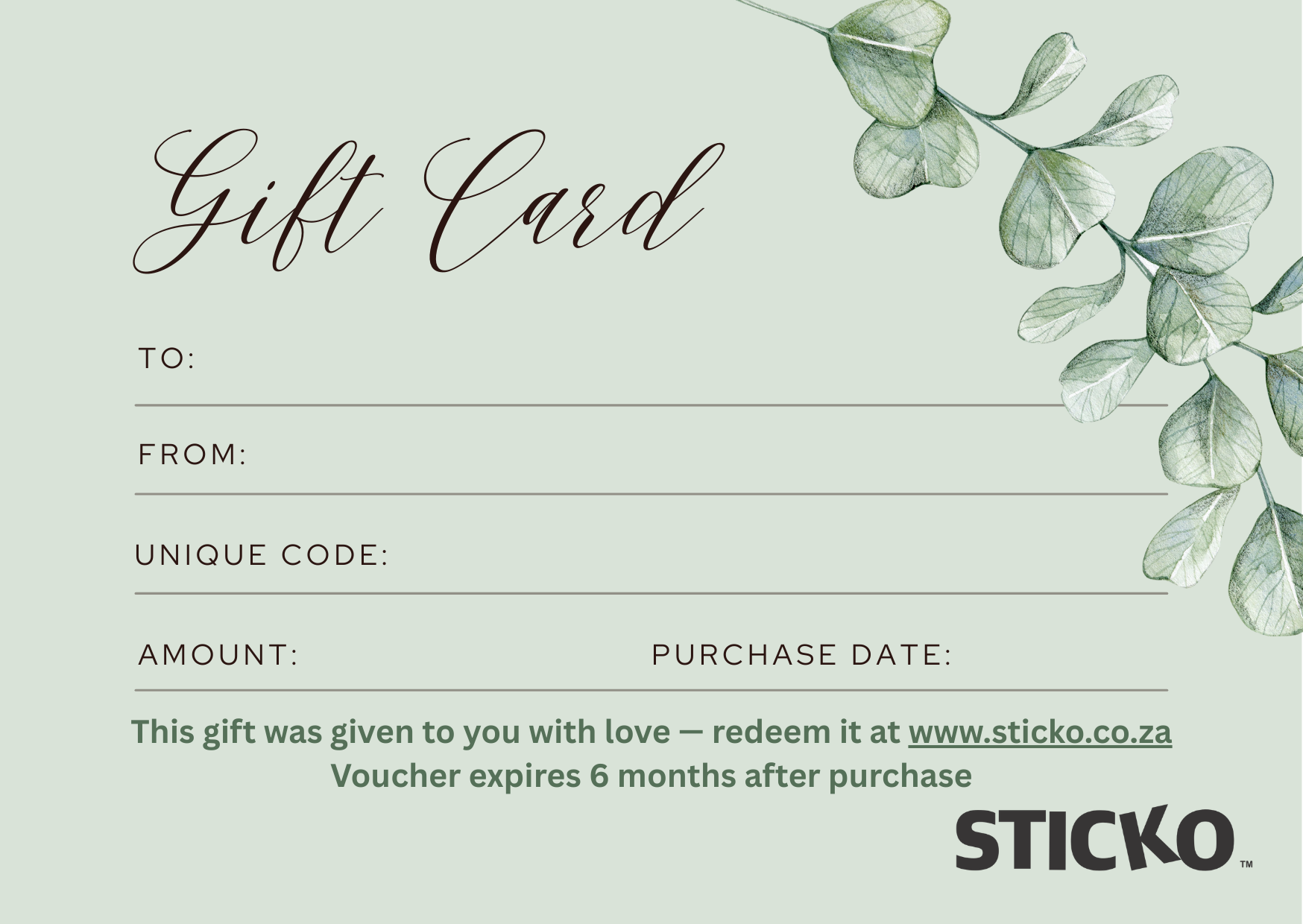 Sticko Gift Card